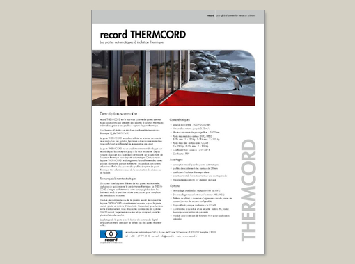 record THERMCORD – Factsheet