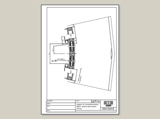 CURVED Concave - horizontal section profile 30 - no side screen