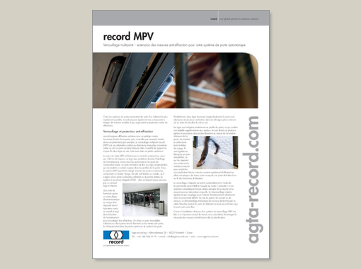 record verrouillage multipoint (MPV) – Flyer