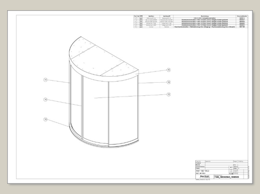 CURVED 180/360 RC2 dessin + raccordement au mur 360