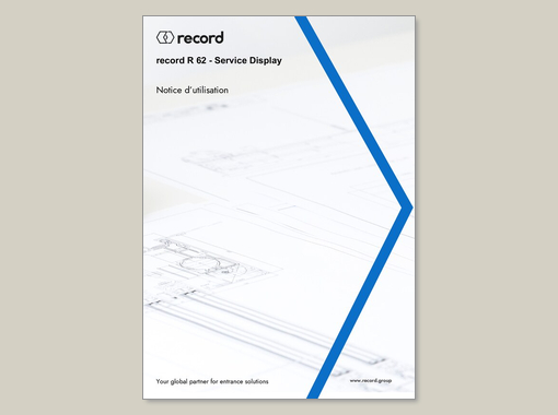 record R 62 service display – Notice d’utilisation 