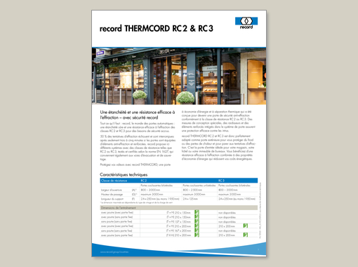 record THERMCORD RC 2 / RC 3