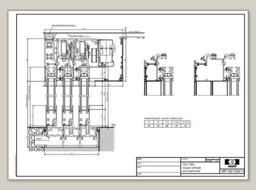 THERMCORD3,  TSA, Coupe verticale avec partie fixe