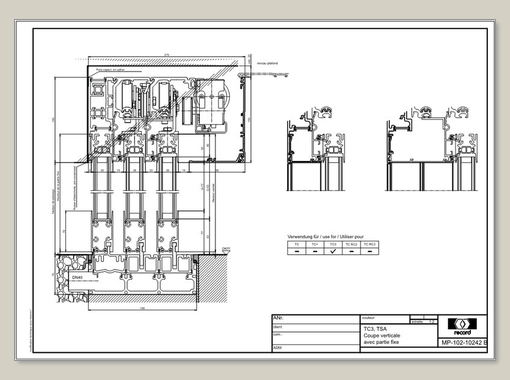 THERMCORD3, TSA, Coupe verticale avec partie fixe