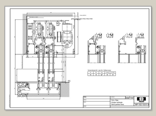 THERMCORD3,  TSA, coupe verticale sans parties fixes