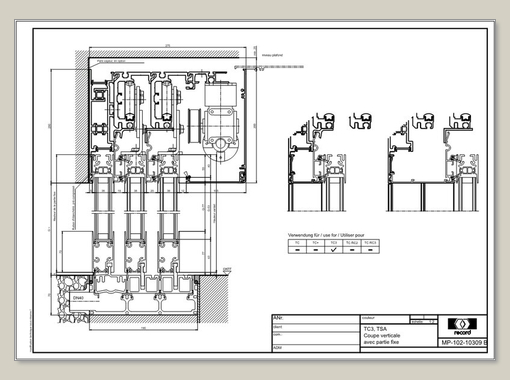 THERMCORD3, TSA, coupe verticale avec partie fixe